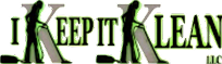 Client logo reading ‘I Keep It Klean LLC’ featuring silhouettes of cleaners with equipment.