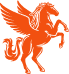 Client logo featuring a orange winged horse used in Booster Digital’s marketing portfolio.